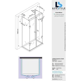 Glaszentrum Hagen Ares U-Kabine mit Pendeltür rechts 90 x 195 cm transparent/weiß