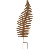 Dekoleidenschaft Gartenstecker "Farnblatt" aus Metall in Rost-Optik, 78 cm hoch, Beetstecker, Dekostecker, Gartendeko für Draußen