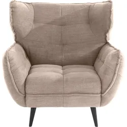 Sessel LEONIQUE "Ariana", beige (natural), B:103cm T:98cm, 100% Polyester, Sessel, Einzelsessel Polstersessel