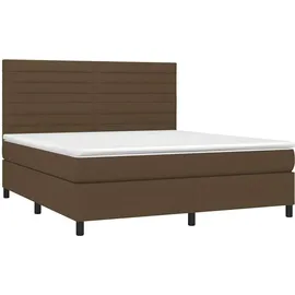 vidaXL Boxspringbett mit Matratze Dunkelbraun 180x200 cm Stoff