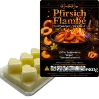 WonderWax Duftwachs Wax Melts für Duftlampe, 6 Herzen Duftmelt Wachsmelt Sojawachs Duftwachs Würfel für Raumdüfte, Wachs Duftöl Winter Indoor Schmelzen für Aromalampe Pfirsichflambe
