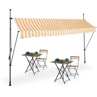 relaxdays Klemmmarkise Klemmmarkise für Balkon 350 x 120 cm grau|orange|weiß 350 cm x 120 cm x 300 cm
