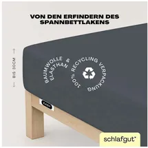 schlafgut Easy Jersey 120 x 200 - 130 x 220 cm gray deep
