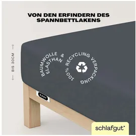 schlafgut Easy Jersey 120 x 200 - 130 x 220 cm gray deep
