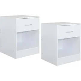 Hti-Living Nachtschrank Thekla 40,5 x 40,5 x 40 cm Beige/Weiß