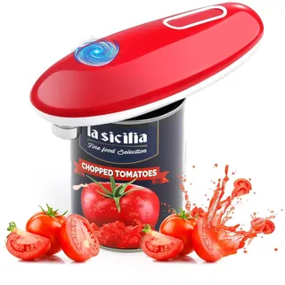 GlasFlength Elektrischer Dosenöffner, Dosenöffner Elektrisch Tragbarer Dosenöffner Ohne Scharfe Kanten Batteriebetrieben Can Opener für Köche, Ältere Menschen, Kinder, Verletzte, Behinderte (Rot)