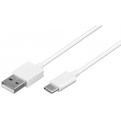 Goobay 59126 0.5m USB A USB C Männlich Männlich Weiß USB Kabel (0.50 m, USB 2.0), USB Kabel