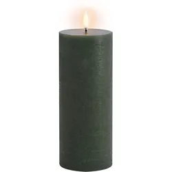 UYUNI Lighting LED Kerze Pillar Rustic olive green 20,3cm