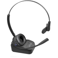 SBS Kabelloses Mono-Headset mit Ladestation Kabellos Office Headset, Schwarz