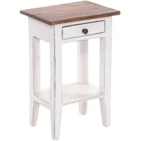 DESIGN DELIGHTS Telefontisch Weiß, Holz, 34x52x24 cm, Wohnzimmer, Wohnzimmertische,