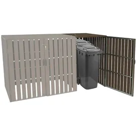 Mendler WPC-Mülltonnenverkleidung HWC-J28 76 x 115 cm braun