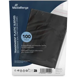 MediaRange CD/DVD-Taschen transparent 14 mm 100er Pack