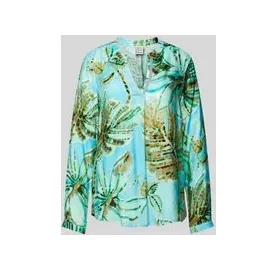 Emily van den Bergh Bluse mit Allover-Muster, Ocean, 38