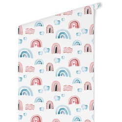 K&L Wall Art Vliestapete »Kinder Vliestapete«, Baby Rosa Regenbogen Wolken, mehrfarbig, matt - bunt