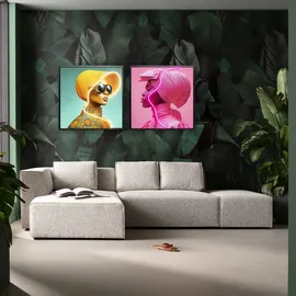Kare Bild Pink Woman LED 80x80cm