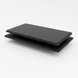 hausleben 2er Set Schieferplatten – Rechteckige Servierplatten aus Naturstein – Käseplatte, Tapasplatte, Sushi Platte, lebensmittelecht, mit Gummifüßen, rutschfest, Deko & Küche 40x20 cm