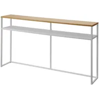 Yamazaki Konsolentisch mit Regal, Weiß, Stahl/Holz, Minimalistisches Design, 126
