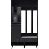 stilvora Garderoben-Set Sitzbank 100x35x180 cm Schwarz