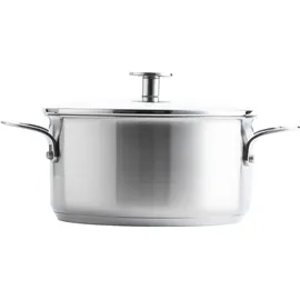KitchenAid Stainless Steel 5-teiliges Kochgeschirr-Set, 3-lagige Antihaftbeschichtung, induktionsgeeignet, backofenfest, spülmaschinenfest, silber