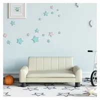 vidaXL Kindersofa, Kindersofa Creme 70x45x30 cm Kunstleder