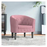 vidaXL Clubsessel Rosa Samt 70 x 75 x 70 cm Rosa mit Rollen