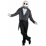 Disney Offizielles Jack Skellington-Kostüm, Halloween, Alptraum-Skelett vor Weihnachten, für Herren, Größe L, Schwarz, Weiß