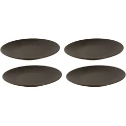 Palmer Flache Teller-Set Ruston, 4 x FrühStücksteller aus  Ø 22 cm, Teller dunkelbraun, spülmaschinenfest - Modernes  Geschirr ofen- & mikrowellenfest