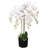 Kunstblumenstrauß Künstliche Orchideen Orchidee, mit Topf 75 cm Weiß, DOTMALL weiß