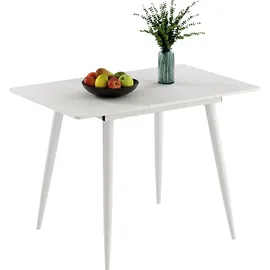 Vicco Esstisch Beaver, Weiß, 80 x 70 cm ausziehbar