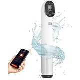 Lebenlang Sous-Vide Stick 1200W Sous vide garer - Qualität, App-Steuerung I Timer für Fleisch Fisch Gemüse I Edelstahl I IPX7 weiß