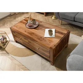 MASSIVMOEBEL24.DE Couchtisch Ancona Braun Sheesham 115 x 60 x 45 cm
