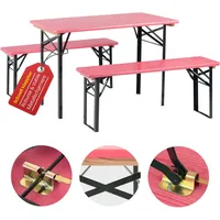 Bierzeltgarnitur Festzeltgarnitur Biertischgarnitur Bierbank Kurz Balkon Pink