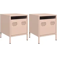 VidaXL Nachttische 2 Stk. Rosa 35x39x43,5 cm Stahl