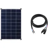 enjoy solar Poly 100W 12V Polykristallines Solarpanel Solarmodul Photovoltaikmodul ideal für Wohnmobil, Gartenhäuse, Boot& 4mm2 Profi-Verbindungskabel Solarmodul zu Solarladeregler Anschlusskabel 3m