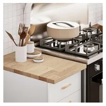 vidaXL Küchenarbeitsplatte 40x63,5x2,7 cm Massivholz Eiche Rechteckig