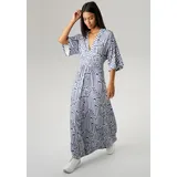 Aniston SELECTED Sommerkleid Grafischer Druck Jeansblau/Weiß 44