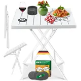 Kesser Balkontisch Bistrotisch klappbar 100 x 100 x 75 cm schwarz/weiß