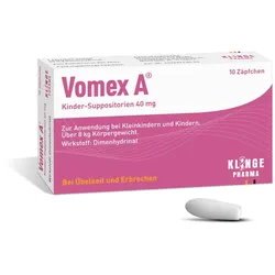 Vomex A Kinder-Suppositorien 40 mg - Bei Übelkeit und Erbrechen 10 St Kinder-Suppositorien