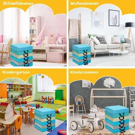 Costway Bodenkissen 6er Set 40 x 40 cm Blau/Mehrfarbig