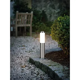 EGLO Außenleuchte Edelstahl Kunststoff IP44 E27 silber, weiß