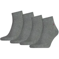 TOMMY HILFIGER Herren Quarter Socken, 4er Pack - Sneaker, Unifarben, 39-49 Grau 43-46