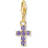 Thomas Sabo Kreuz mit violetten Steinen 18 Karat vergoldetes Silber 2036-414-13
