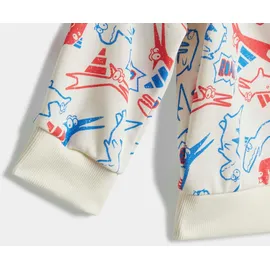 adidas Trainingsanzug ADIDAS SPORTSWEAR "I ADRPT SET", Mädchen, Gr. 98, weiß (sanftes weiß), Obermaterial: 70% Baumwolle, 30% Polyester, Sportanzüge Trainingsanzug