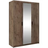 AX Living Kleiderschrank, Braun, Kunststoff, Teilmassiv,Kiefer, Rechteckig, 133x190.6x53 cm, Hergestellt in Europa, FSC Mix, Reach, Schlafzimmer, Kleiderschränke, Drehtürenschränke