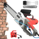 LYJIANGXIN Industrielle Betonschneidemaschine, Handgeführte Elektro-Kettensäge mit intelligenter Wasserpumpe, 35 cm / 48 cm Schnitttiefe, inkl, 2 Diamantketten, für Fenster- & Türöffnungen