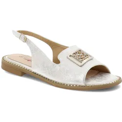 Silberne Sandalen S.Barski Flache Schuhe, 41