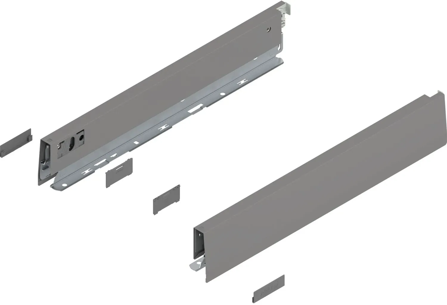 blum MERIVOBOX SET Höhe N, BLUMOTION B, 40kg, NL 400, Indiumgrau