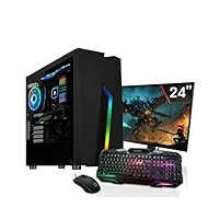 SYSTEMTREFF Basic Gaming Komplett PC Set AMD Ryzen 7 5700G 8x4.6GHz | AMD Radeon RX Vega 8 4K HDMI DX12 | 512GB M.2 NVMe | 16GB DDR4 RAM | WLAN Desktop Paket Computer für Gamer, Gaming