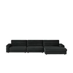 Ecksofa Samt  Scarlatti , schwarz , Maße (cm): B: 416 H: 83 T: 205.0