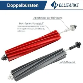 bluearks Zubehörset für Q8 Max/Q8 Max+/Q5 Pro/Q5 Pro+/Q5 Max+ 6*Staubbeutel 2*Main Rollbürste 6*Seitenbürsten 2*Filter 4*Mopp Wischtücher